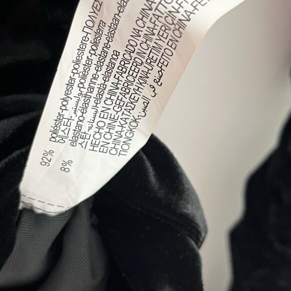 Zara Womens Velvet Off The Shoulder Ruched Pullover Top XS Black Gathered Goth - Picture 11 of 11